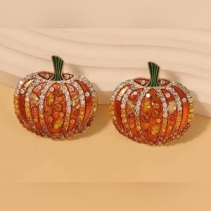 Blingy pumpkin earrings